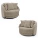 Kit 2 Poltronas Decorativas Base Giratória Galáxia com Almofadas Boucle Bege G45 - Gran Belo