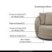 Kit 2 Poltronas Decorativas Base Giratória Galáxia com Almofadas Boucle Bege G45 - Gran Belo