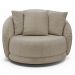 Kit 2 Poltronas Decorativas Base Giratória Galáxia com Almofadas Boucle Bege G45 - Gran Belo