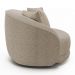Kit 2 Poltronas Decorativas Base Giratória Galáxia com Almofadas Boucle Bege G45 - Gran Belo