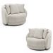 Kit 2 Poltronas Decorativas Base Giratória Galáxia com Almofadas Boucle Branco G45 - Gran Belo