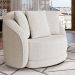 Kit 2 Poltronas Decorativas Base Giratória Galáxia com Almofadas Boucle Branco G45 - Gran Belo