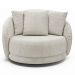 Kit 2 Poltronas Decorativas Base Giratória Galáxia com Almofadas Boucle Branco G45 - Gran Belo