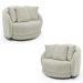 Kit 2 Poltronas Decorativas Base Giratória Galáxia com Almofadas Boucle Off White G45 - Gran Belo
