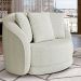 Kit 2 Poltronas Decorativas Base Giratória Galáxia com Almofadas Boucle Off White G45 - Gran Belo