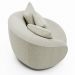 Kit 2 Poltronas Decorativas Base Giratória Galáxia com Almofadas Boucle Off White G45 - Gran Belo