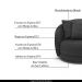 Kit 2 Poltronas Decorativas Base Giratória Galáxia com Almofadas Linho Chumbo G45 - Gran Belo