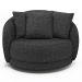 Kit 2 Poltronas Decorativas Base Giratória Galáxia com Almofadas Linho Chumbo G45 - Gran Belo