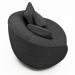 Kit 2 Poltronas Decorativas Base Giratória Galáxia com Almofadas Linho Chumbo G45 - Gran Belo