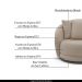 Kit 2 Poltronas Decorativas Base Giratória Galáxia com Almofadas Linho Off White G45 - Gran Belo