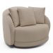 Kit 2 Poltronas Decorativas Base Giratória Galáxia com Almofadas Linho Off White G45 - Gran Belo