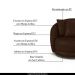 Kit 2 Poltronas Decorativas Base Giratória Galáxia com Almofadas PU Marrom G45 - Gran Belo