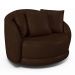 Kit 2 Poltronas Decorativas Base Giratória Galáxia com Almofadas PU Marrom G45 - Gran Belo
