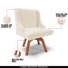 Kit 2 Poltronas Decorativas Base Giratória de Madeira Firenze Linho Bege/Natural G19 - Gran Belo