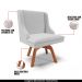 Kit 2 Poltronas Decorativas Base Giratória de Madeira Firenze Linho Cinza/Natural G19 - Gran Belo