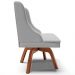 Kit 2 Poltronas Decorativas Base Giratória de Madeira Firenze Linho Cinza/Natural G19 - Gran Belo