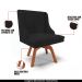Kit 2 Poltronas Decorativas Base Giratória de Madeira Firenze Linho Preto/Natural G19 - Gran Belo