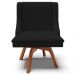 Kit 2 Poltronas Decorativas Base Giratória de Madeira Firenze Linho Preto/Natural G19 - Gran Belo