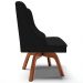Kit 2 Poltronas Decorativas Base Giratória de Madeira Firenze Linho Preto/Natural G19 - Gran Belo