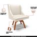 Kit 2 Poltronas Decorativas Base Giratória de Madeira Firenze PU Bege/Natural G19 - Gran Belo