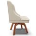 Kit 2 Poltronas Decorativas Base Giratória de Madeira Firenze PU Bege/Natural G19 - Gran Belo
