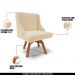 Kit 2 Poltronas Decorativas Base Giratória de Madeira Firenze Suede Bege/Natural G19 - Gran Belo