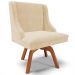 Kit 2 Poltronas Decorativas Base Giratória de Madeira Firenze Suede Bege/Natural G19 - Gran Belo