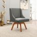 Kit 2 Poltronas Decorativas Base Giratória de Madeira Firenze Suede Grafite/Natural G19 - Gran Belo