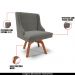 Kit 2 Poltronas Decorativas Base Giratória de Madeira Firenze Suede Grafite/Natural G19 - Gran Belo