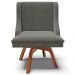 Kit 2 Poltronas Decorativas Base Giratória de Madeira Firenze Suede Grafite/Natural G19 - Gran Belo