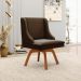 Kit 2 Poltronas Decorativas Base Giratória de Madeira Firenze Suede Marrom/Natural G19 - Gran Belo