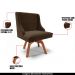 Kit 2 Poltronas Decorativas Base Giratória de Madeira Firenze Suede Marrom/Natural G19 - Gran Belo