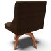Kit 2 Poltronas Decorativas Base Giratória de Madeira Firenze Suede Marrom/Natural G19 - Gran Belo