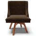 Kit 2 Poltronas Decorativas Base Giratória de Madeira Firenze Suede Marrom/Natural G19 - Gran Belo