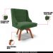 Kit 2 Poltronas Decorativas Base Giratória de Madeira Firenze Suede Verde Esmeralda/Natural G19 - Gran Belo