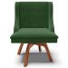 Kit 2 Poltronas Decorativas Base Giratória de Madeira Firenze Suede Verde Esmeralda/Natural G19 - Gran Belo