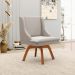 Kit 2 Poltronas Decorativas Base Giratória de Madeira Firenze Veludo Cinza/Natural G19 - Gran Belo