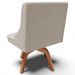 Kit 2 Poltronas Decorativas Base Giratória de Madeira Firenze Veludo Cinza/Natural G19 - Gran Belo