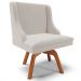 Kit 2 Poltronas Decorativas Base Giratória de Madeira Firenze Veludo Cinza/Natural G19 - Gran Belo