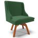 Kit 2 Poltronas Decorativas Base Giratória de Madeira Firenze Veludo Verde/Natural G19 - Gran Belo