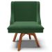 Kit 2 Poltronas Decorativas Base Giratória de Madeira Firenze Veludo Verde/Natural G19 - Gran Belo