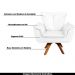 Kit 2 Poltronas Decorativas Base Giratória em Madeira Charger PU Branco G19 - Gran Belo
