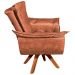 Kit 2 Poltronas Decorativas Base Giratória em Madeira Charger PU Marrom G19 - Gran Belo
