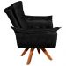 Kit 2 Poltronas Decorativas Base Giratória em Madeira Charger PU Preto G19 - Gran Belo