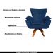 Kit 2 Poltronas Decorativas Base Giratória em Madeira Charger Suede Azul Marinho G19 - Gran Belo