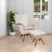 Kit 2 Poltronas Decorativas Base Giratória em Madeira Charger Suede Bege G19 - Gran Belo