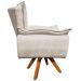 Kit 2 Poltronas Decorativas Base Giratória em Madeira Charger Suede Bege G19 - Gran Belo