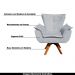 Kit 2 Poltronas Decorativas Base Giratória em Madeira Charger Suede Cinza G19 - Gran Belo