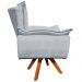 Kit 2 Poltronas Decorativas Base Giratória em Madeira Charger Suede Cinza G19 - Gran Belo