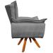 Kit 2 Poltronas Decorativas Base Giratória em Madeira Charger Suede Grafite G19 - Gran Belo